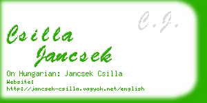 csilla jancsek business card